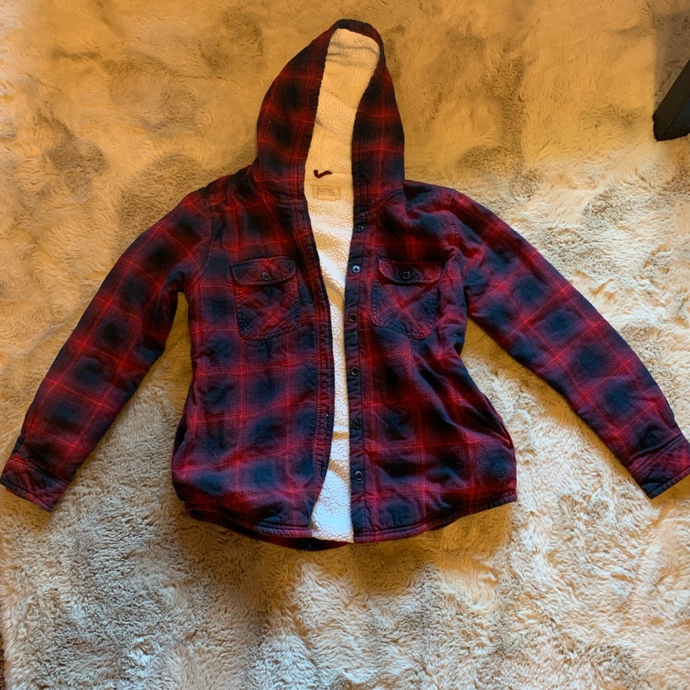 Boston Traders faux fur lined plaid jacket